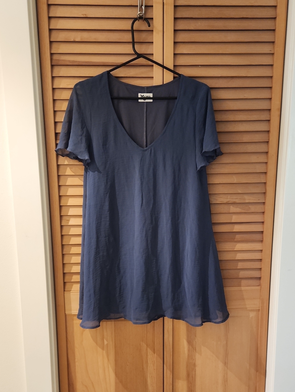 Show Me Your Mumu Kylie Short Dress Small Blue Navy